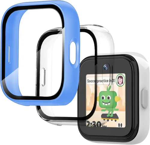 Vista 18 de Paquete de 2 fundas compatibles con T-Mobile SyncUp Kids Watch, carcasa rígida de policarbonato con vidrio templado para accesorios de reloj SyncUp