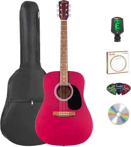 Vista 15 de Fender Guitarra acústica FA-125 Dreadnought - Paquete natural con estuche, afinador, correa, cuerdas, púas y DVD instructivo de Austin Bazaar