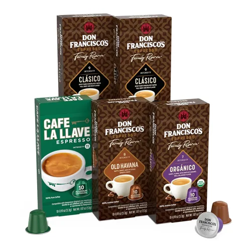 Vista 13 de Don Francisco's and Cafe La Llave - Paquete variado de cápsulas de café expreso – 50 unidades – Cápsulas de café espresso de aluminio reciclable
