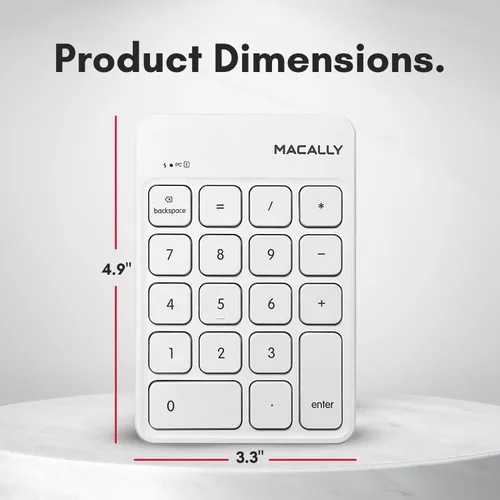 Vista 7 de Macally Teclado numérico inalámbrico USB C Teclado numérico para Mac MacBook iMac Inalámbrico de 10 teclas para computadora portátil