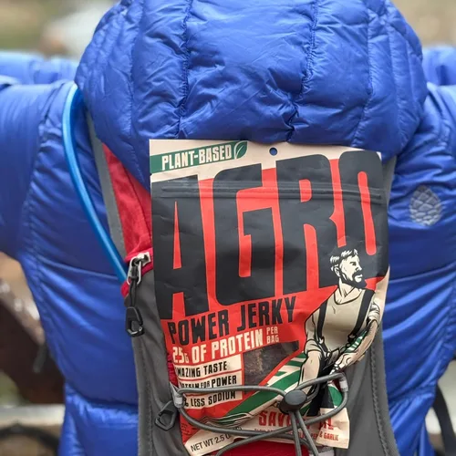 Vista 4 de AGRO POWER - Cecina vegana - Sabor original salado - Deliciosa carne seca vegetariana certificada sin OMG con 0.88 oz de proteína a base de plantas