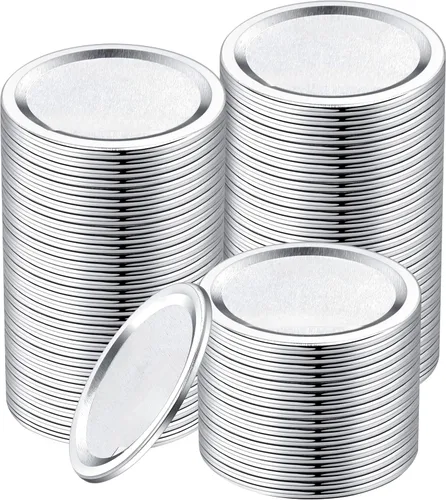 Vista 8 de 72 tapas de conservas con anillos de boca regular, para frascos Ball, Kerr – Tapas de metal tipo Mason para conservas – 100% de ajuste y herméticas