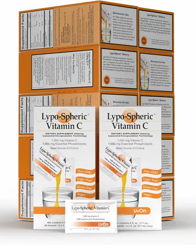 Vista 8 de Vitamina C Lypo-spheric, 60 paquetes, 0,035 oz de vitamina C por paquete, encapsulada para máxima biodisponibilidad, fórmula profesional, 100 % sin