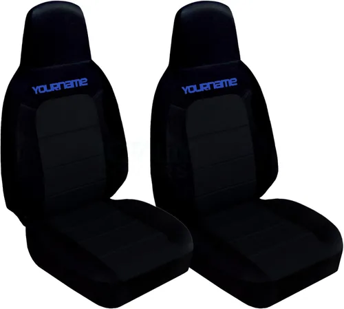 Vista 12 de Totally Covers Compatible con fundas de asiento negras para Mazda MX-5 Miata 2006-2015 con tu nombre/texto: negro con rojo (21 colores) con soporte