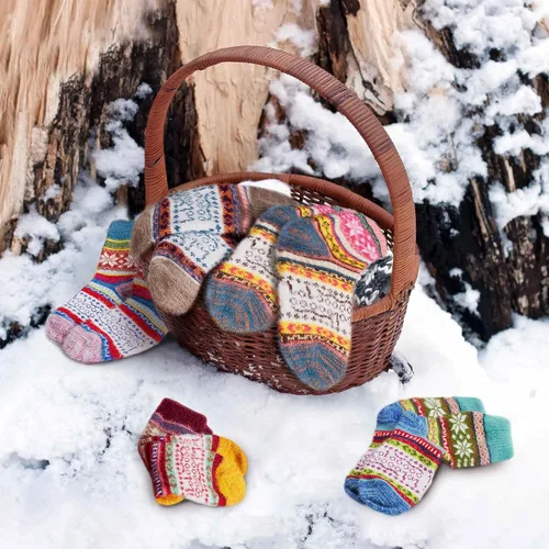 Vista 4 de 5 pares de calcetines mullidos, suaves, acogedores y cómodos para mujer, calcetines cómodos para dormir, perfectos y cálidos, regalos de invierno