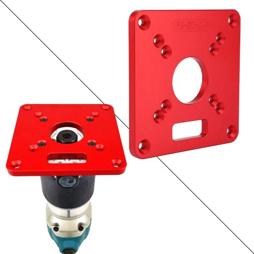 Vista 2 de Garosa Placa de inserción de mesa de enrutador Aleación de aluminio 6061 Oxidación anódica Grabado Router Placa de mesa DIY Trimmer Carpintería