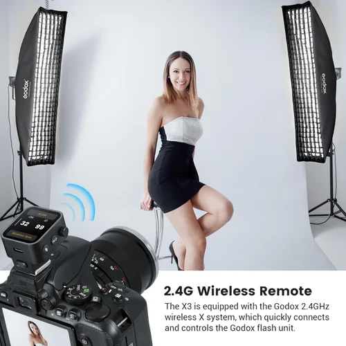 Vista 5 de Godox X3 X3-S Disparador de flash para Sony, pantalla OLED de alta definición, 1/8000s HSS TTL función TCM, transmisor de carga USB-C, Godox X3S X3