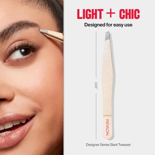 Vista 7 de Revlon Designer Series - Pinzas inclinadas de alta precisión, hechas con acero inoxidable de larga duración, 1 unidad