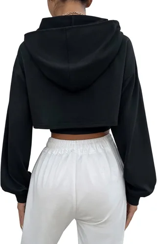 Vista 2 de SweatyRocks Conjunto de 2 piezas para mujer de manga larga, sudadera con capucha y camiseta sin mangas