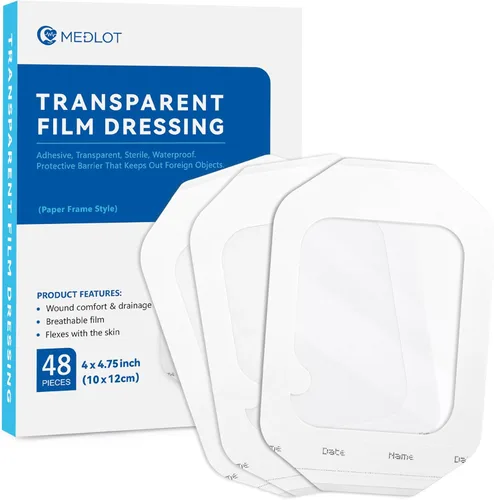 Vista 13 de LotFancy 15 vendajes de película transparente de 4 x 4 3/4 pulgadas (3.9 in x 4.7 in), cinta de vendaje a prueba de ducha para natación