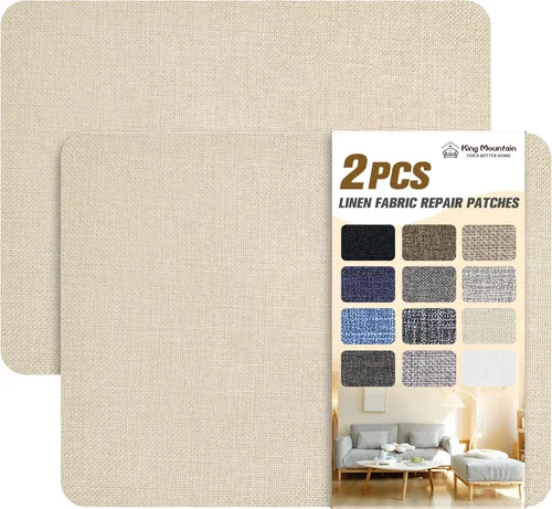 Vista 72 de KING MOUNTAIN Parches de reparación de lino fino, tela autoadhesiva, 8 x 11 pulgadas, 2 unidades, multicolor, para sofá (negro carbón)