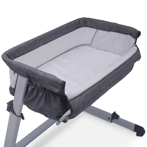 Vista 12 de Delta Children Simmons Dream - Moisés de noche para niños con pared lateral con cremallera – Conveniente cama para bebé con malla transpirable