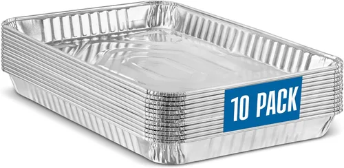 Vista 11 de PLASTICPRO Bandejas de Aluminio Paquete de 5 Bandejas Desechables para Galletas 9'' x 13'' Bandejas para Hornear de Calidad Premium Extra