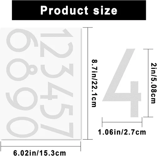 Vista 7 de 110 calcomanías reflectantes de vinilo para número de buzón, letras mayúsculas, impermeables, para residencia, apartamento, oficina, habitación