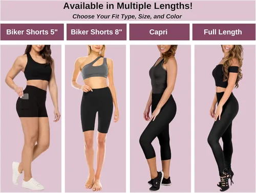 Vista 4 de SATINA - Leggings de cintura alta para mujer, disponibles en capri, largo, con forro de vellón y con bolsillos