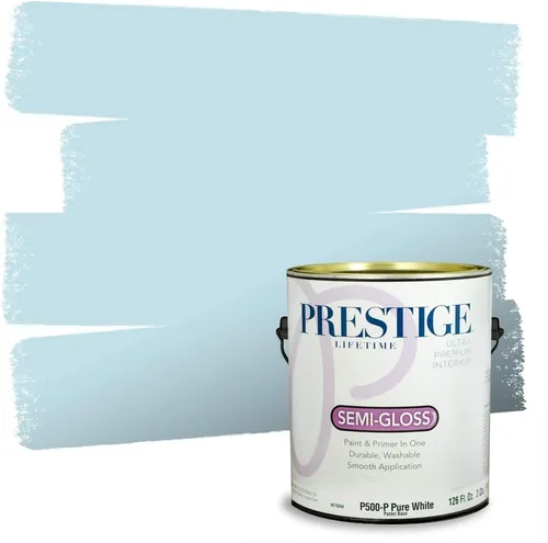 Vista 11 de Prestige Paints. - Base y pintura para exteriores en un solo galón, 1 galón. plano, comparable con Sherwin Williams Topsail.