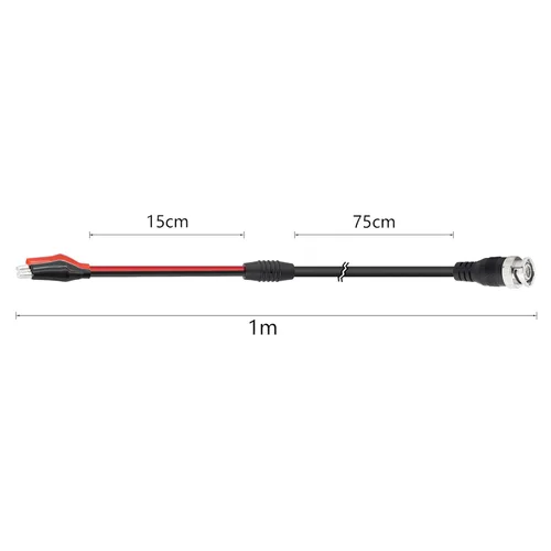 Vista 5 de YACSEJAO Cable de prueba de clip de cocodrilo doble BNC de 1M/3.3FT, BNC Q9 a cable de prueba de clip de cocodrilo doble conductores de sonda