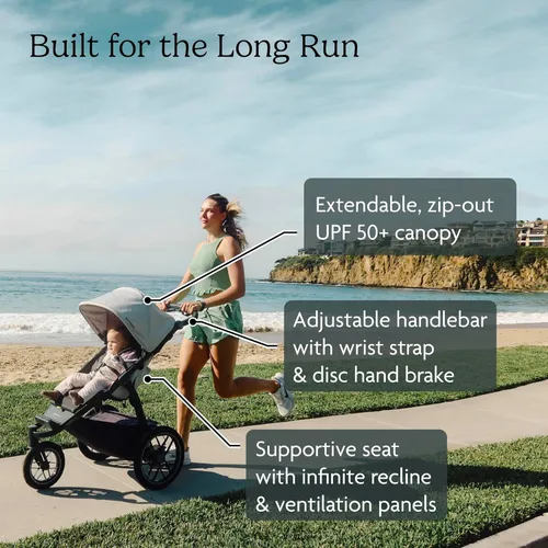 Vista 4 de UPPAbaby Ridge V2 - Cochecito para correr Suspensión de rendimiento todo terreno + neumáticos nunca planos diseñados para caminar, correr +