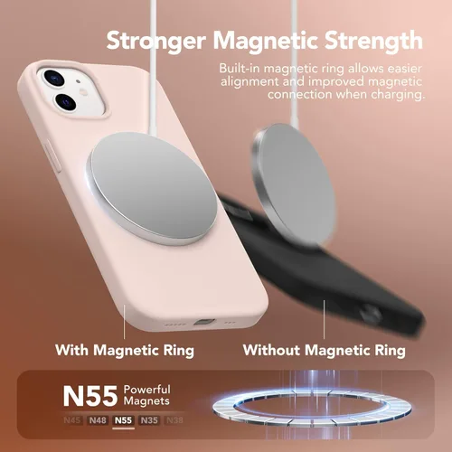 Vista 438 de GONEZ Funda magnética para iPhone 14, compatible con Magsafe, con protector de pantalla + protector de cámara, forro de microfibra antiarañazos