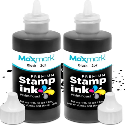 Vista 53 de MaxMark Premium - Tinta de recarga con punta de control en botella para sellos autoentintados, color negro - 2 oz.