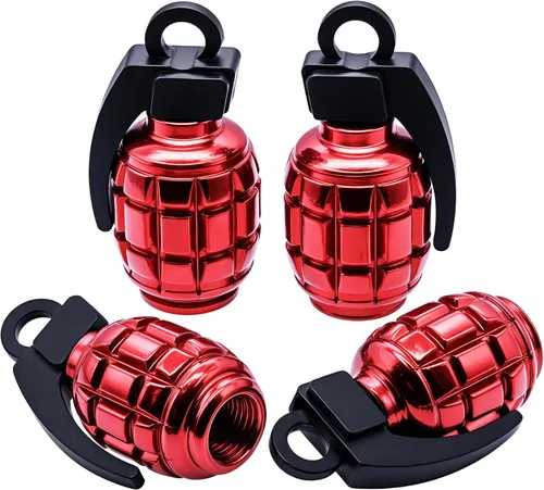 Vista 18 de 6 piezas tapas de válvula de neumático, cubiertas universales de válvula de neumático de aleación de aluminio para automóviles, camiones, SUV, Negro