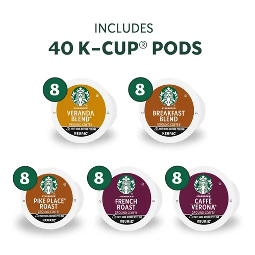 Vista 2 de Starbucks - Paquete variado de cápsulas K-Cup de café 100 % arábica Starbucks de tueste rubio, medio y oscuro para cafeteras Keurig