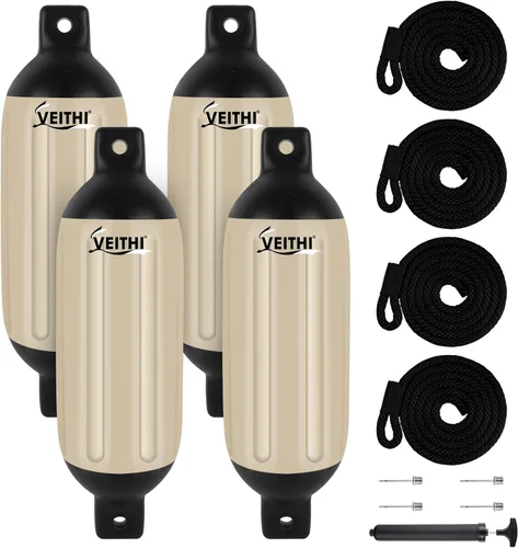 Vista 35 de Juego de 4 guardabarros para barco de 4.5/5.5/6.5/8.5/10/16 pulgadas, parachoques de vinilo con ojos gemelos acanalados, parachoques para barco