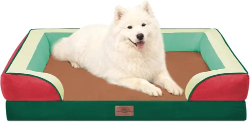 Vista 152 de Comfort Expression - Cama ortopédica para perros medianos de 30x20 pulgadas, cama impermeable de espuma de huevera para mascotas medianas