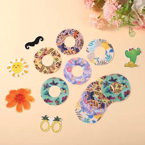 Vista 3 de 25 piezas de cubiertas de sensor para Libre 2, parches adhesivos impermeables con estampado de mariposas para monitor de azúcar en la sangre, parche