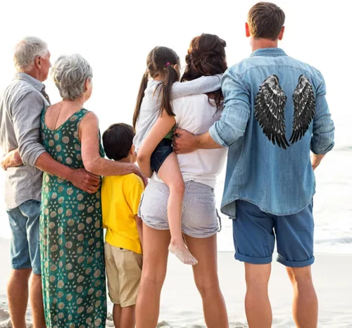 Vista 6 de Sequin Angel Wing Patch 2 Pairs Iron-on Embroidered DIY Clothing Applique for Garment Repair and Decoration, Black Fabric Sewing Accessories for