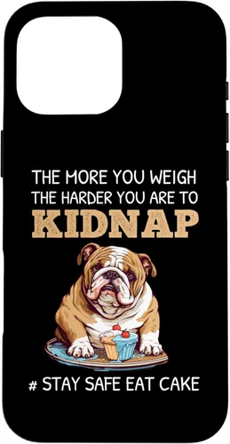 Vista 19 de English Bulldog Dog Lover Funny Quote Stay Safe Eat Cake Case for iPhone 17