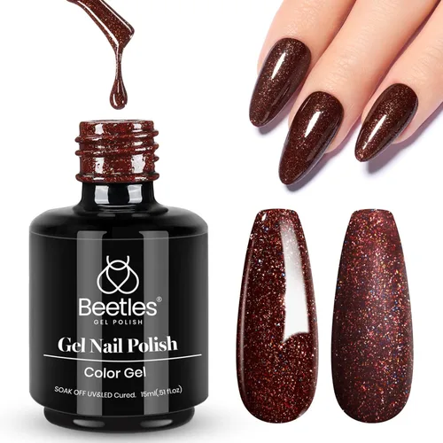 Vista 150 de Beetles - Esmalte de uñas de gel blanco perla, 0.5 onzas líquidas, color blanco perla, brillante, sirena, concha nacarada, esmalte de uñas de gel