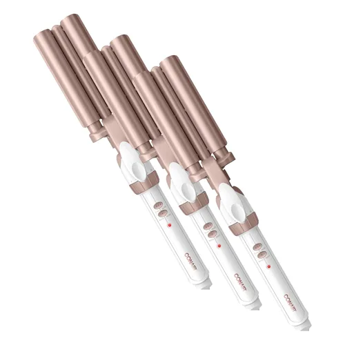 Vista 10 de Conair Rizador de Cerámica Doble de 3 Barriles, Herramienta Onduladora de Triple Barril Crea Ondas Profundas y Continuas, Rizador de Cabello