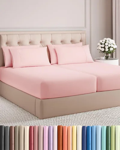 Vista 138 de Juego de sábanas Twin de 4 piezas - Cómodo, transpirable y refrescante - Juego de ropa de cama de lujo de hotel ultrasuave con bolsillos profundos