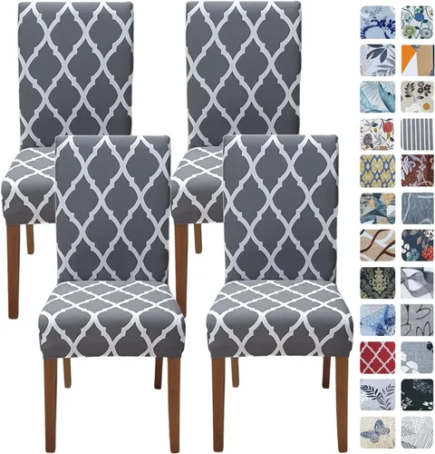 Vista 77 de SPRINGRICO Fundas navideñas para sillas de comedor, paquete de 6, fundas elásticas para sillas de comedor, fundas para sillas Parsons de cocina