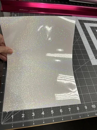 Vista 4 de Clear Holographic Snow Cold Laminating Sheets Self Adhesive (8 1/2 x 11)