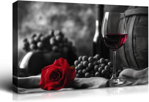 Vista 22 de Wewejia - Impresiones artísticas de pared vintage para cocina, cuadros de vino, comedor, frutas vívidas, arte de pared contemporáneo, impresión