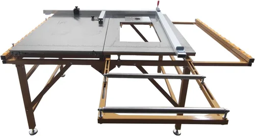 Vista 7 de Sierra de mesa con soporte para cortar madera con altura de hoja ajustable para fabricación de muebles, carpintería plegada y corte diagonal de 45°