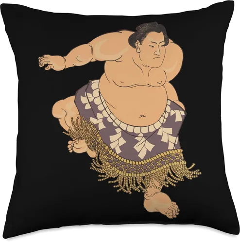 Japonés Sumo Wrestler Japón Vintage Sumo Art Wrestler Sudadera I Love Japonés Sumo Wrestling Throw Pillow, 18 x 18, Multicolor