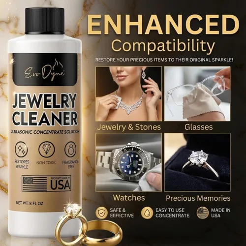 Vista 5 de Solución ultrasónica de limpieza de joyas (8 onzas) Limpiador concentrado de joyas para diamantes, oro, plata y más Compatible con máquinas
