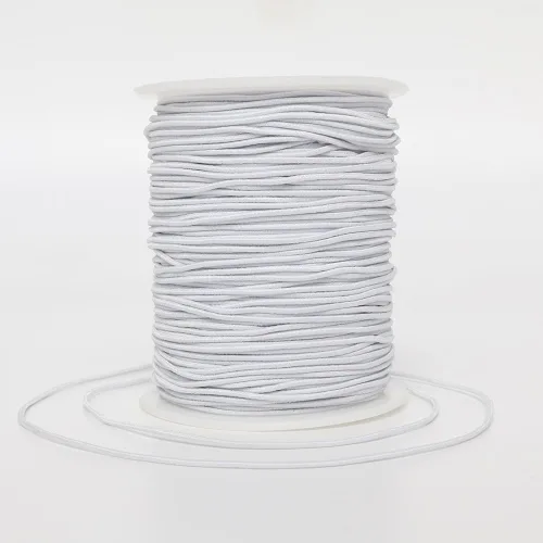 Vista 8 de Cuerda elástica para pulseras, 1 mm x 100,6 metros de cordón elástico resistente para hacer joyas, collares, cuentas - Negro