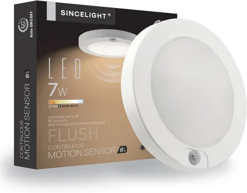 Vista 9 de SINCELIGHT PIR - Lámpara de techo LED de 18 W con sensor de movimiento (Φ9 pulgadas/8.661 in), encendido/apagado automático, activación por Blanco