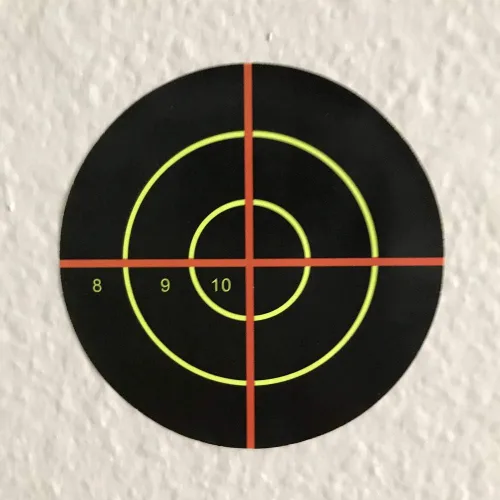 Vista 3 de Pegatinas de papel reactivo de 3 pulgadas para disparar, 250 rollos autoadhesivos para pistola BB, pistola de pellets, Airsoft, pistola, práctica