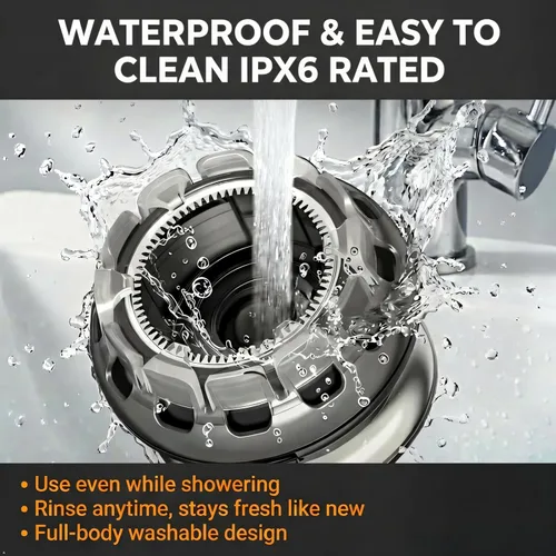 Vista 5 de Kit de corte de pelo automático para hombres, cortapelos circular automático inalámbrico recargable por USB con recortador, kit de aseo eléctrico