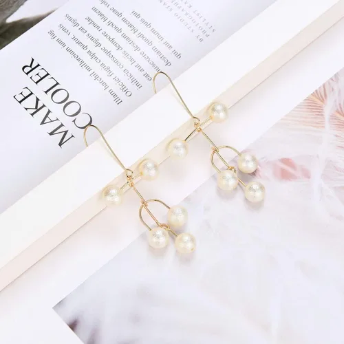 Vista 6 de Earrings,plplaaoo Earring Pendants for Women,Artificial Pearl Decoration Womens Earrings,Delicate Elegant Dangle Earrings for Women, Earrings