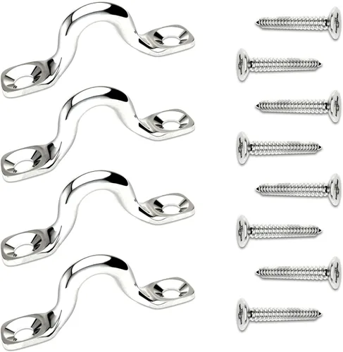 Vista 7 de Ganchos de techo de acero inoxidable 304 resistentes con almohadilla de metal para ojos, correa de ojo a presión, ganchos de anclaje de techo