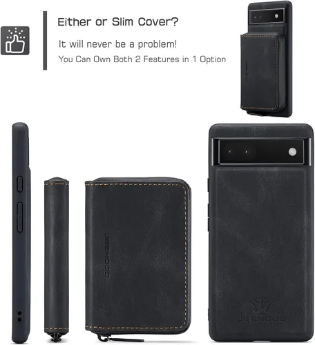 Vista 7 de Asuwish Funda de teléfono para Google Pixel 6A 5G 2022 con protector de pantalla de vidrio templado y soporte para tarjeta de crédito con ranura