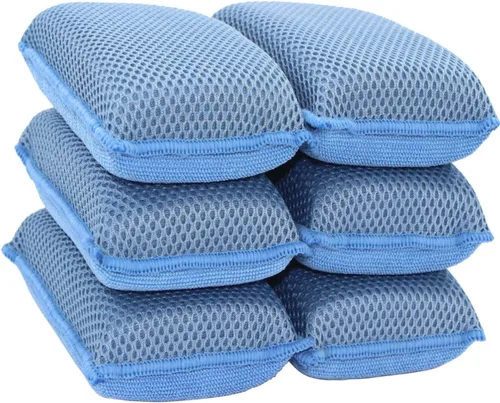 Vista 9 de Scrub-It - Esponja de cocina de microfibra Miracle (6 unidades) – Esponjas de limpieza para lavavajillas resistentes a arañazos – Lavable a máquina