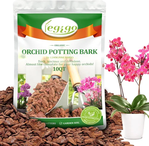 Vista 10 de Legigo Corteza orgánica para macetas de orquídeas de 4 cuartos de galón - Mezcla natural para macetas de corteza de orquídea, astillas de madera