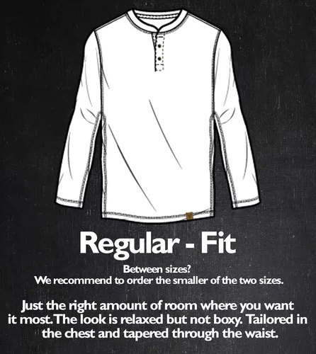 Vista 5 de Venado Camiseta de manga larga y cuello henley para hombre, material flexible